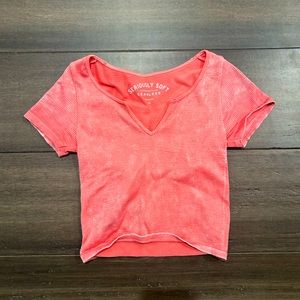 Cropped hot pink baby tee